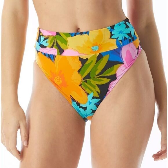 SUNDAZED Cora Floral-Print High-Waist Bikini Bottoms, multi XL - Picture 3 of 8